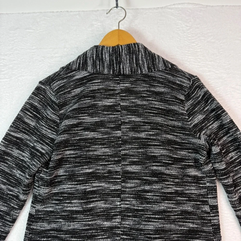 Van Heusen Womens Black‎ White Marled Knit Open Front Cardigan Sweater Size S/P